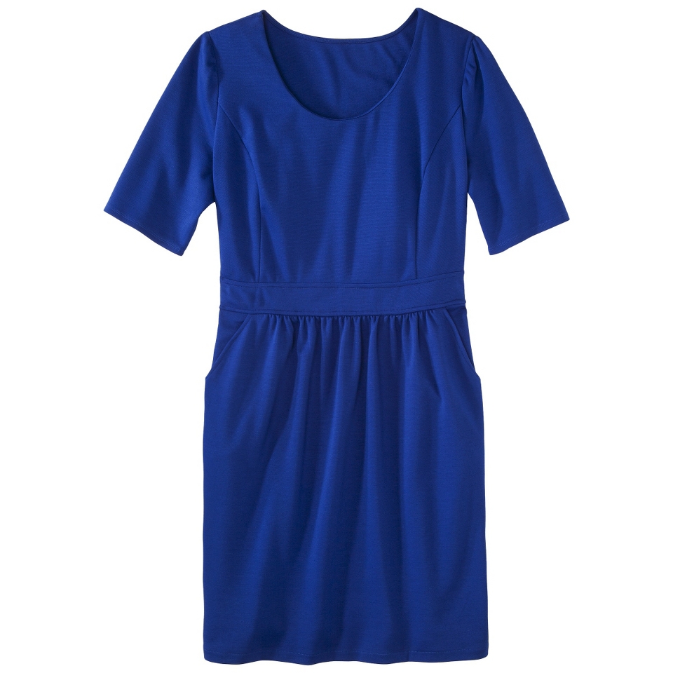 Mossimo Womens Plus Size Elbow Sleeve Ponte Dress   Blue 1