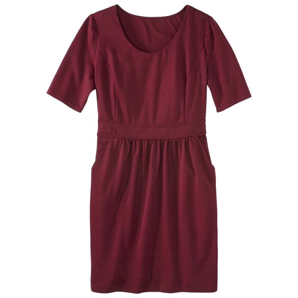 Mossimo Womens Plus Size Elbow Sleeve Ponte Dress   Red 2