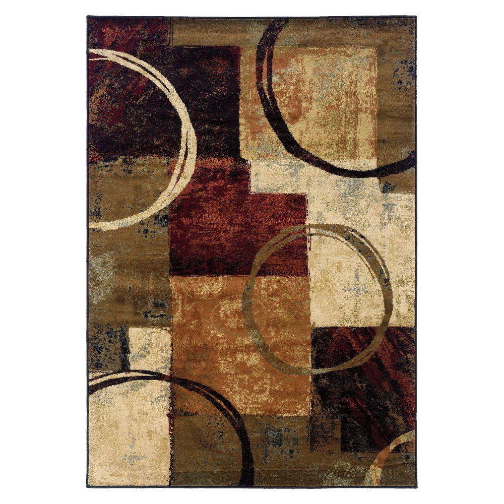 Contemporary Halo Area Rug (5x8), Multicolored