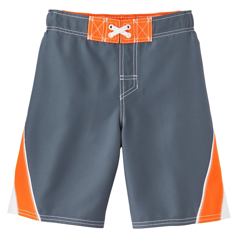 Boys Color Block Swim Trunk   Blue/Orange L