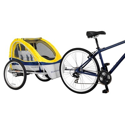 schwinn zap double child reflective trailer