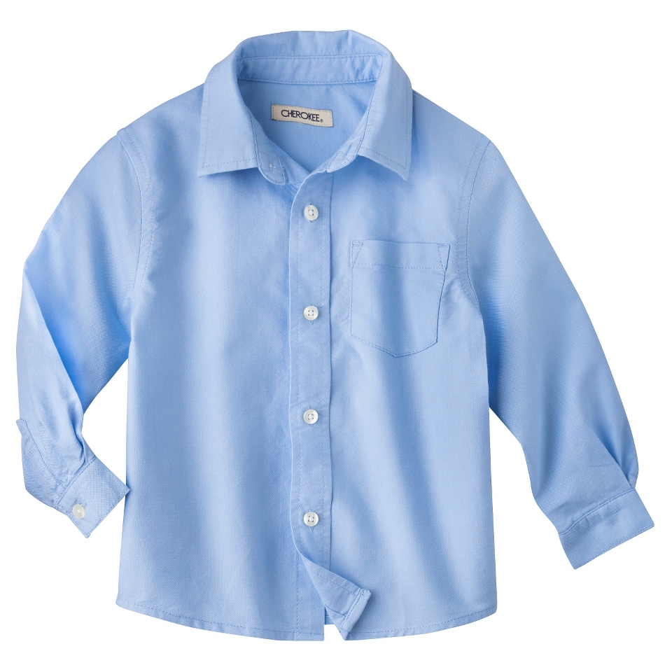 Cherokee Infant Toddler Boys Long Sleeve Button Down Shirt   Blue 24 M