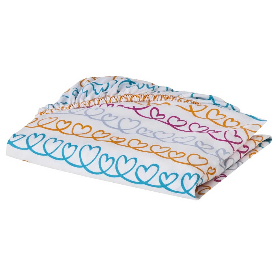 ZUTANOBLUE Hearts Fitted Crib Sheet