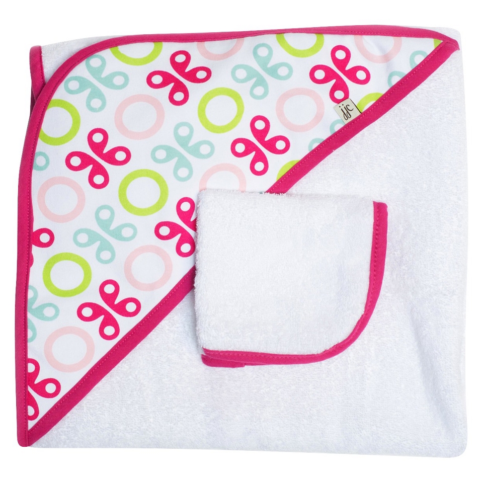 JJ Cole Hooded Towel   Pink Butterfly