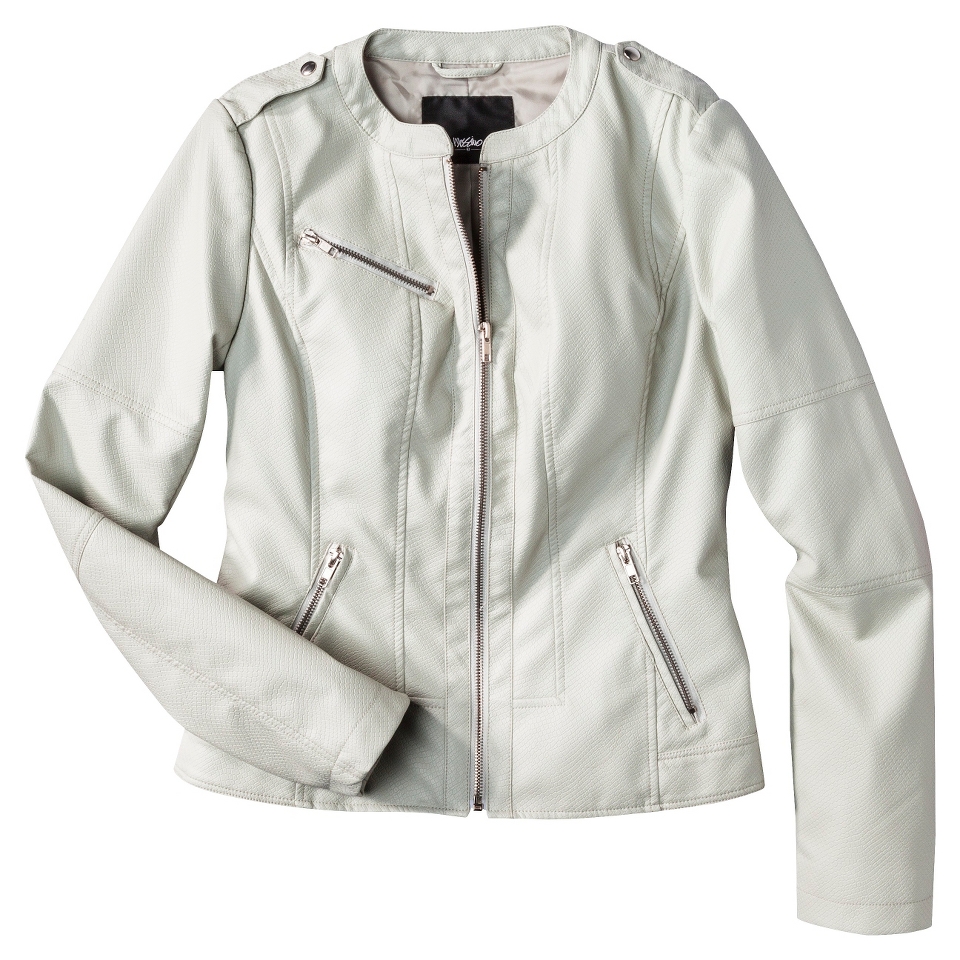 Mossimo Womens Faux Leather Jacket  Ivory XXL
