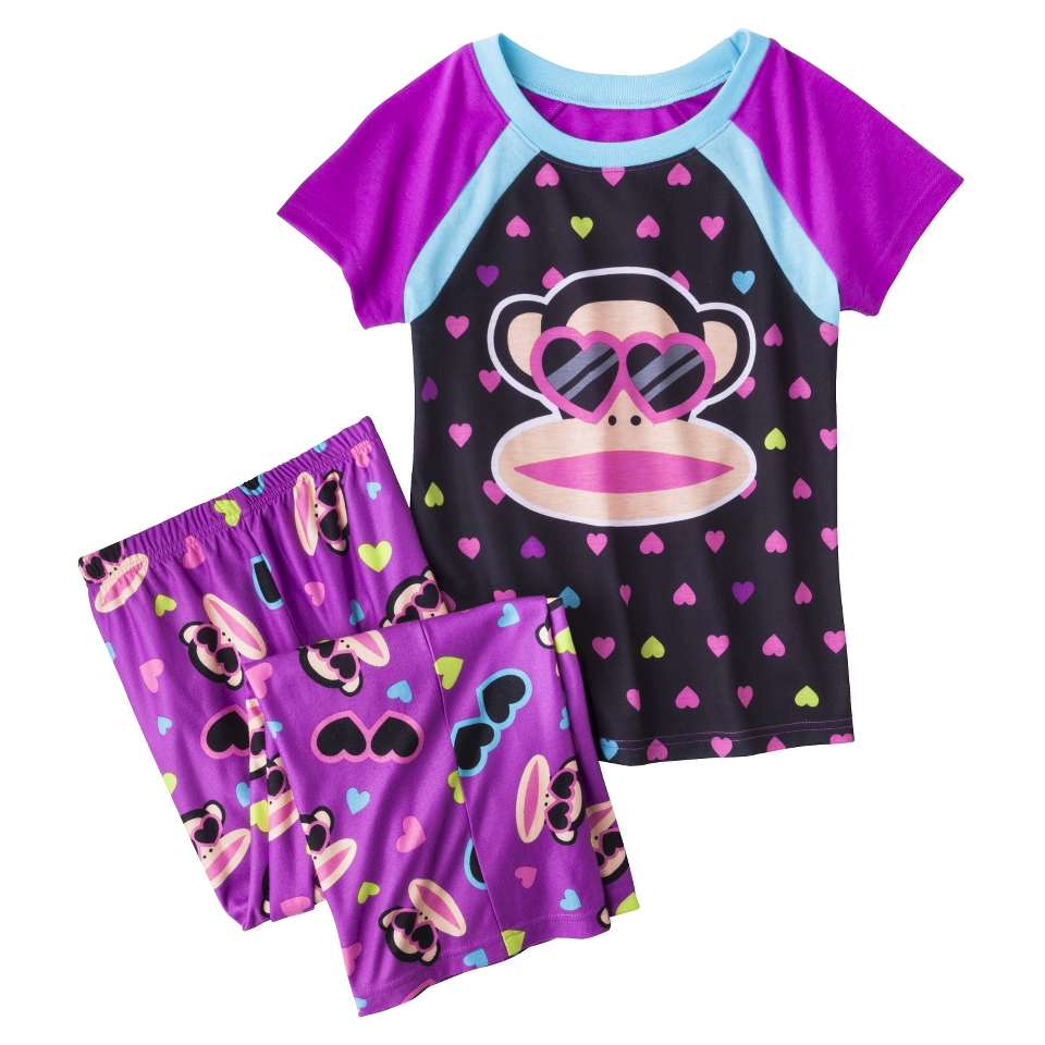 Paul Frank for Target Girls 2 Piece Short Sleeve Sleepwear Set   Purple XS