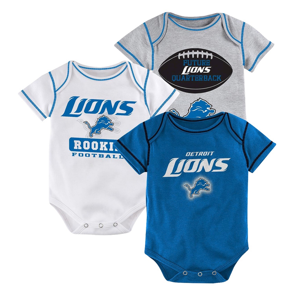 NFL Boys 3 Pack Onesie Lions 0 3 M