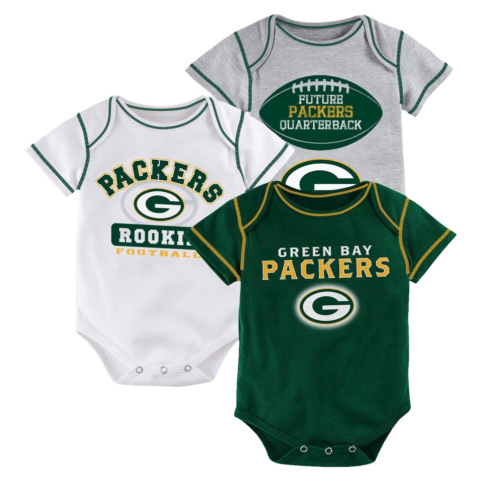 NFL Boys 3 Pack Onesie Packers 0 3 M