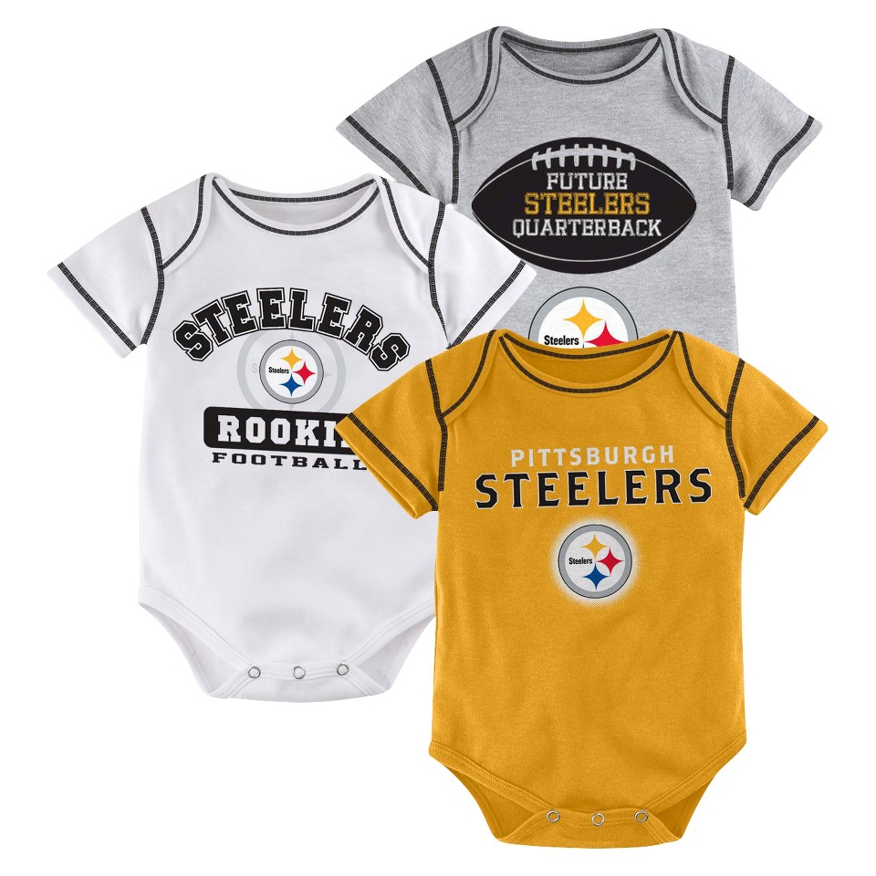 NFL Boys 3 Pack Onesie Steelers 3 6 M