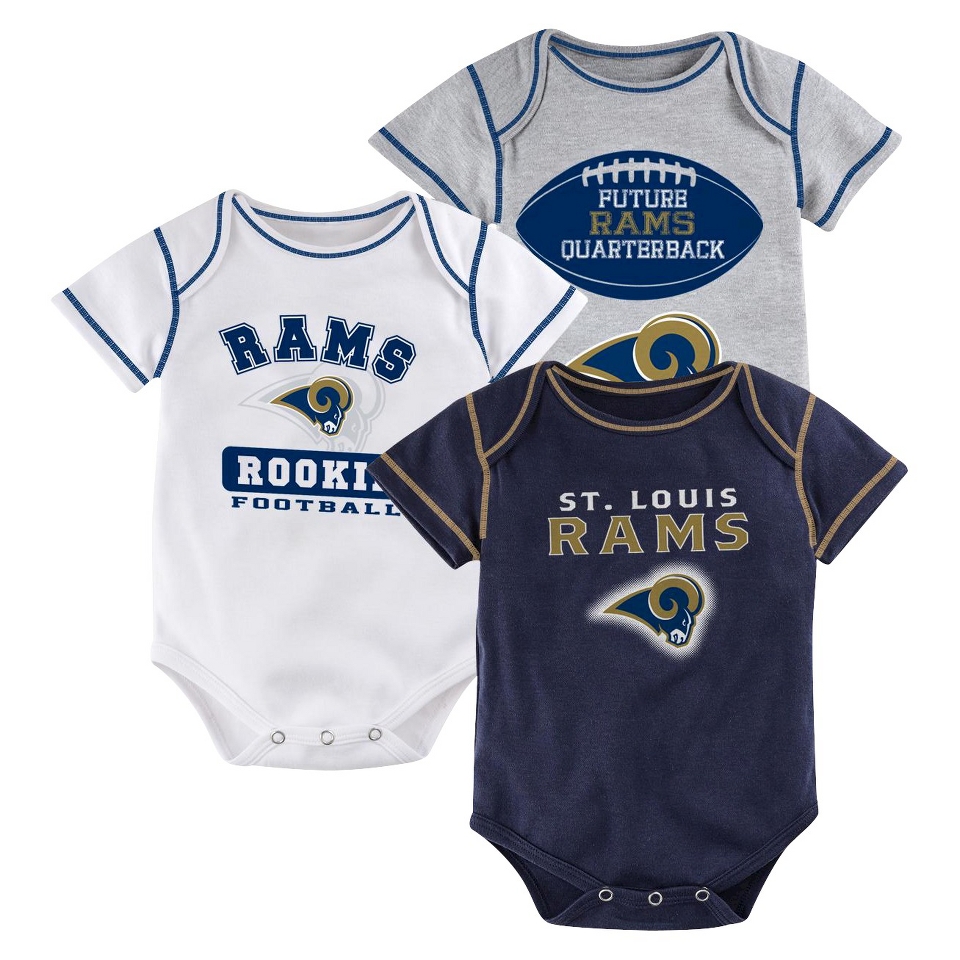 NFL Boys 3 Pack Onesie Rams 0 3 M