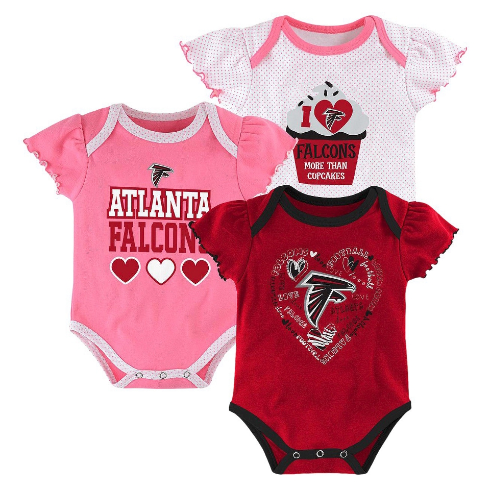 NFL Girls Onesie 3 Pack Falcons 3 6 M