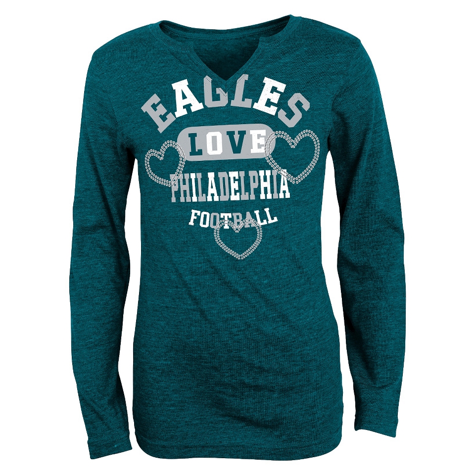 NFL Girls V Neck Tee Eagles XS