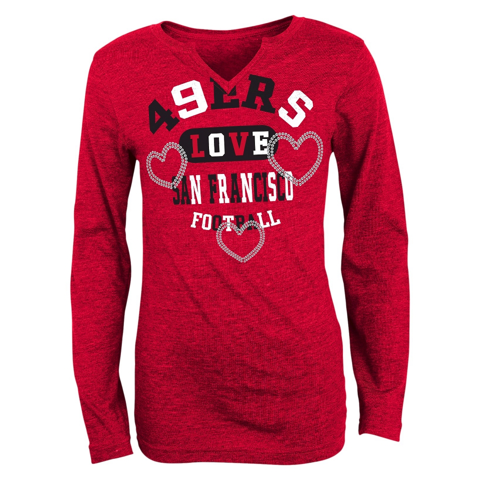 NFL Girls V Neck Tee 49ers L