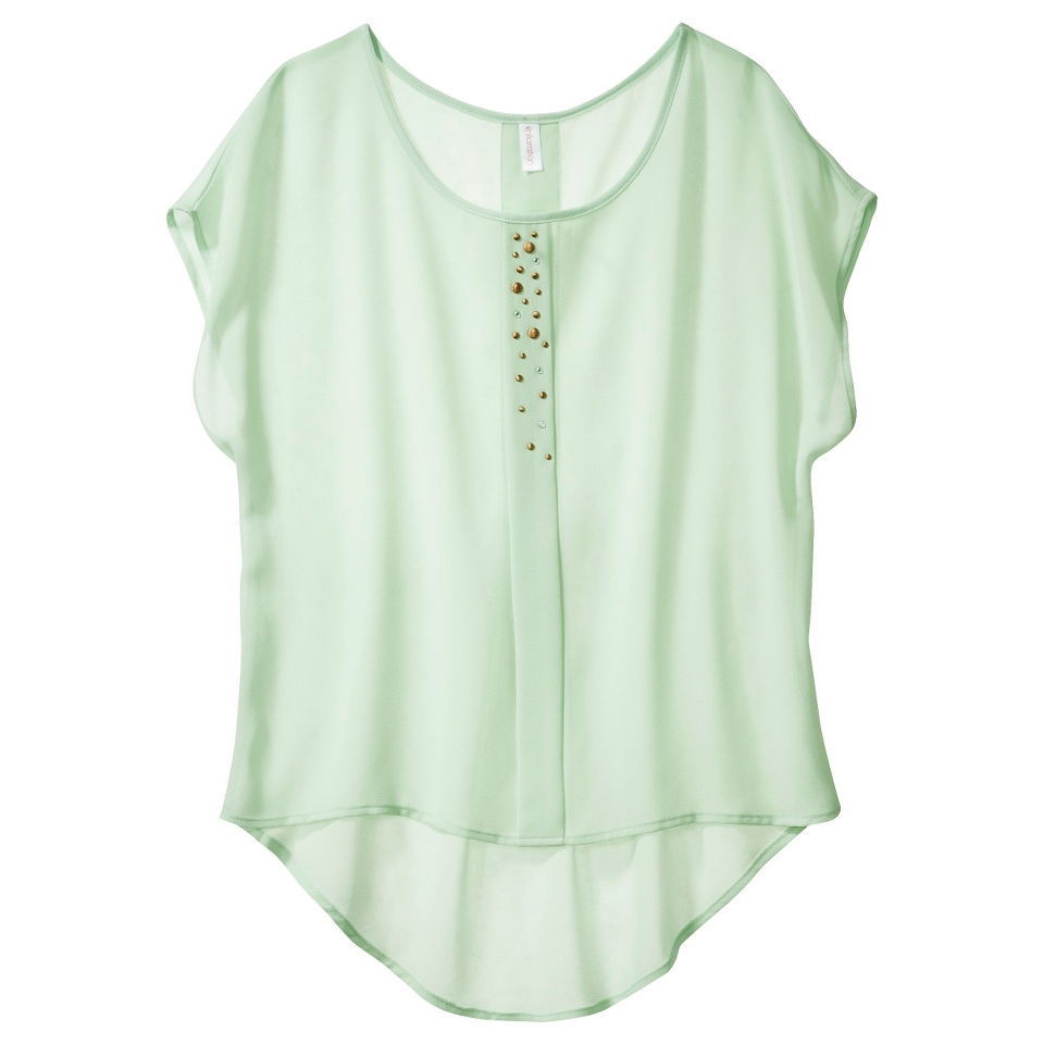 Xhilaration Juniors Studded Top   Pistachio L(11 13)