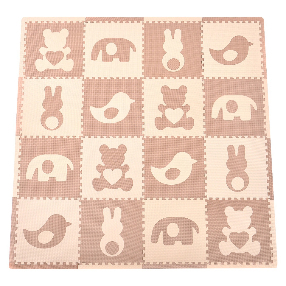 16 Piece Playmat Set   Teddy and Friends in Brown by Tadpoles