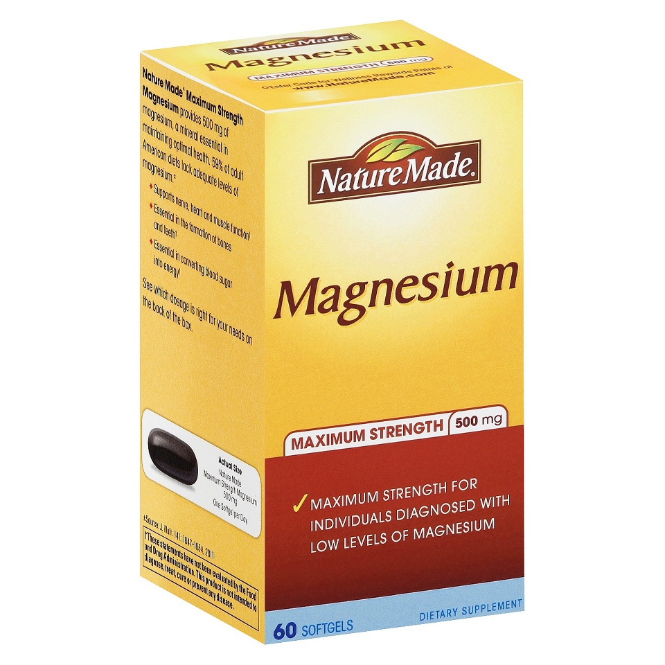 Nature Made Maximum Strength Magnesium 500 mg Softgels   60 Count