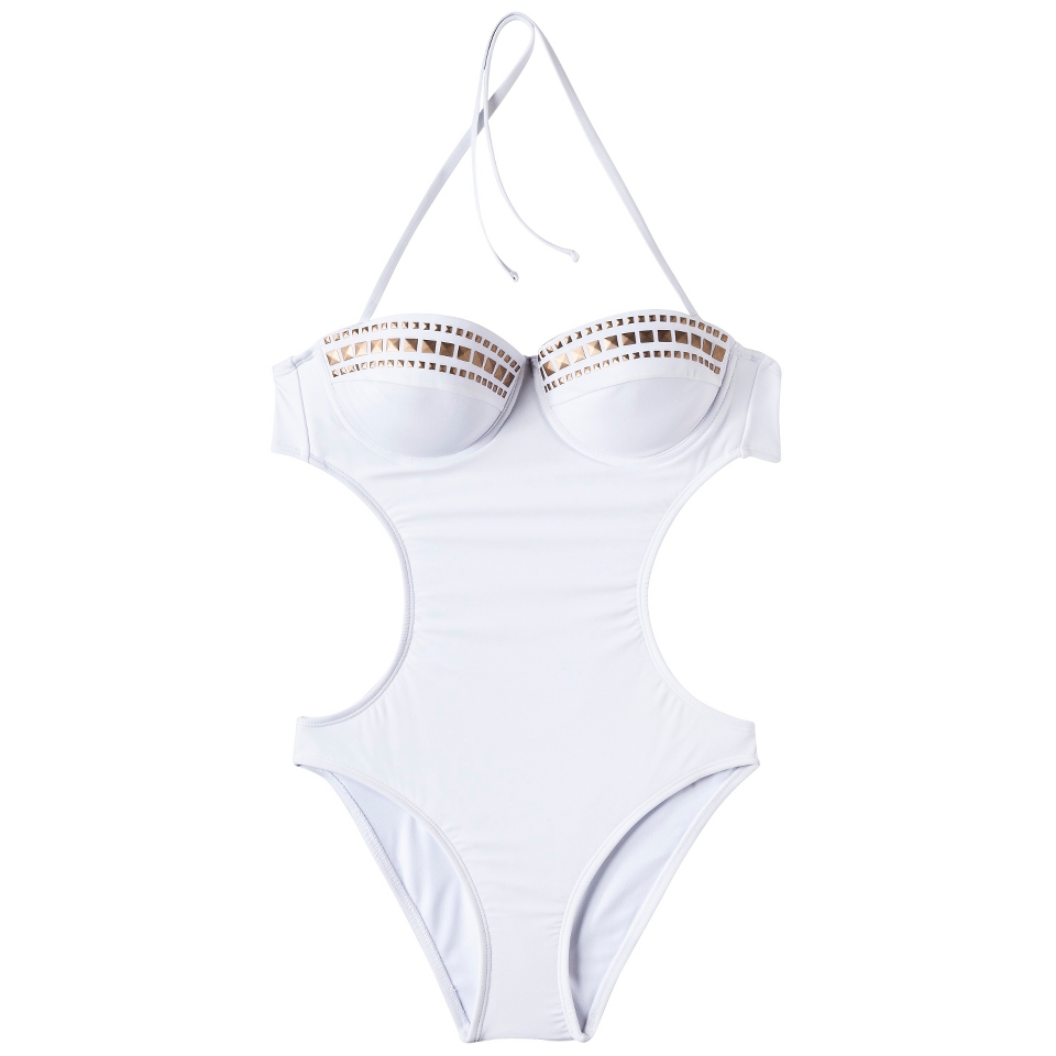 Xhilaration Juniors Studded Monokini  White S