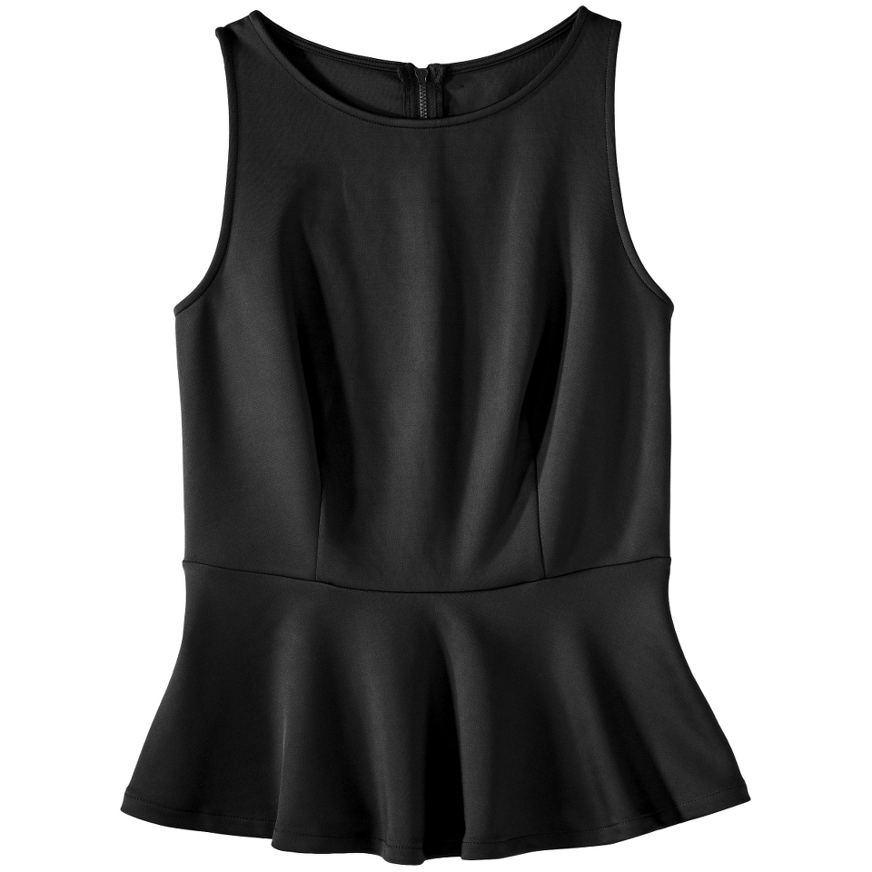 Mossimo Womens Sleeveless Scuba Peplum Top   Black M