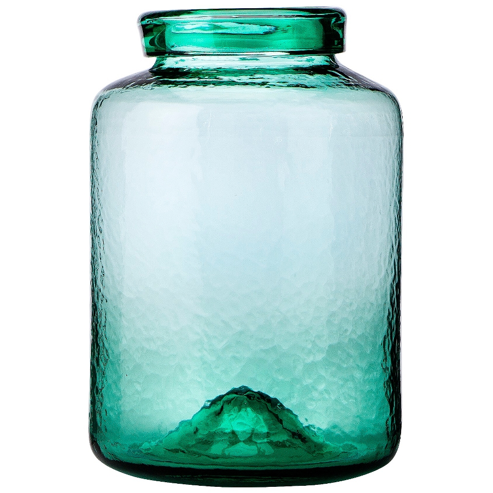 Threshold Wavy Glass Jar Vase   Green 11.42
