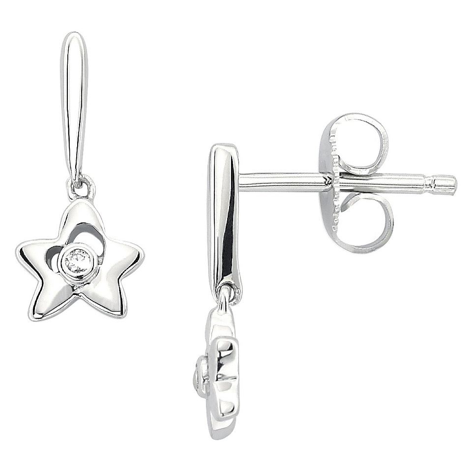 Little Diva Sterling Silver Diamond Accent Star Stud Earrings   Silver