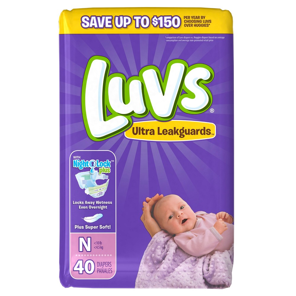 UPC 037000859215 product image for Luvs Baby Diapers Jumbo Pack Size Newborn (40 Count) | upcitemdb.com