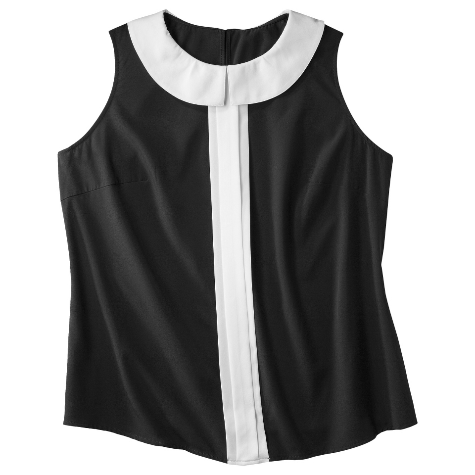 Mossimo Womens Plus Size Sleeveless Top   Black/White 1