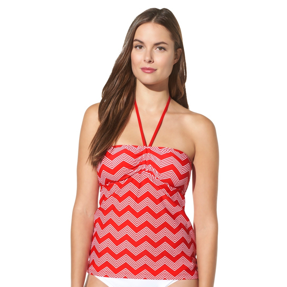 Mossimo Womens Mix and Match Chevron Tankini Swim Top  Poppy Red XL