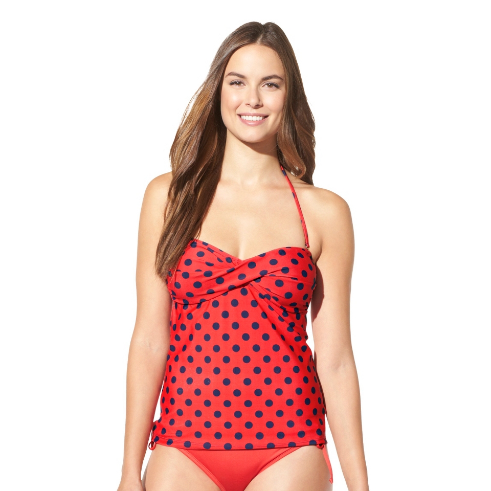 Mossimo Womens Mix and Match Polka Dot Tankini Swim Top  Poppy Red XL