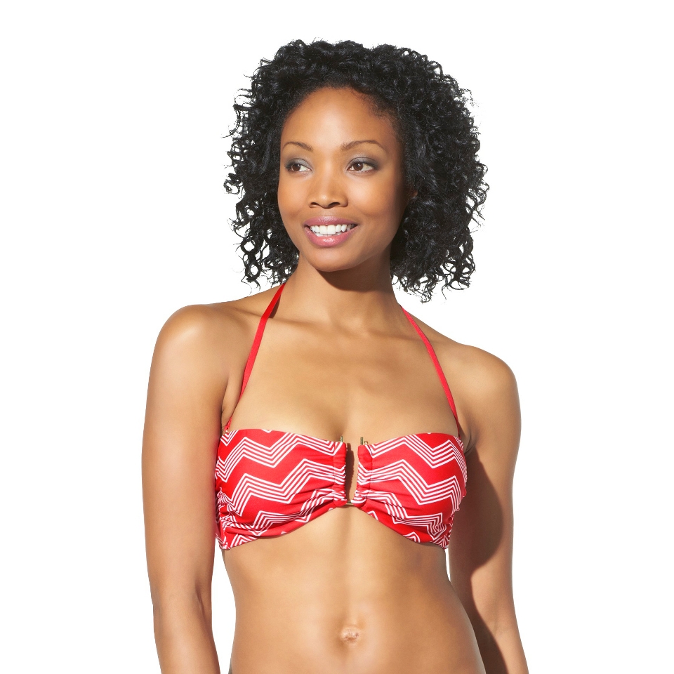 Mossimo Womens Mix and Match Chevron Bandeau Swim Top  Poppy Red XL