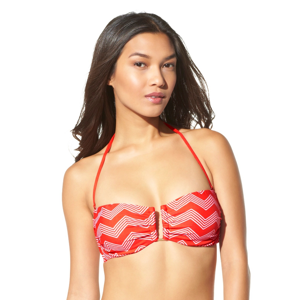 Mossimo Womens Mix and Match Chevron Bandeau Swim Top  Tangelo XS