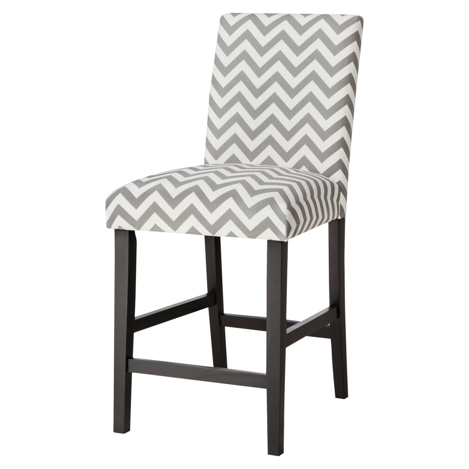 Skyline Counter Stool Uptown Counter Stool   Grey & White Chevron