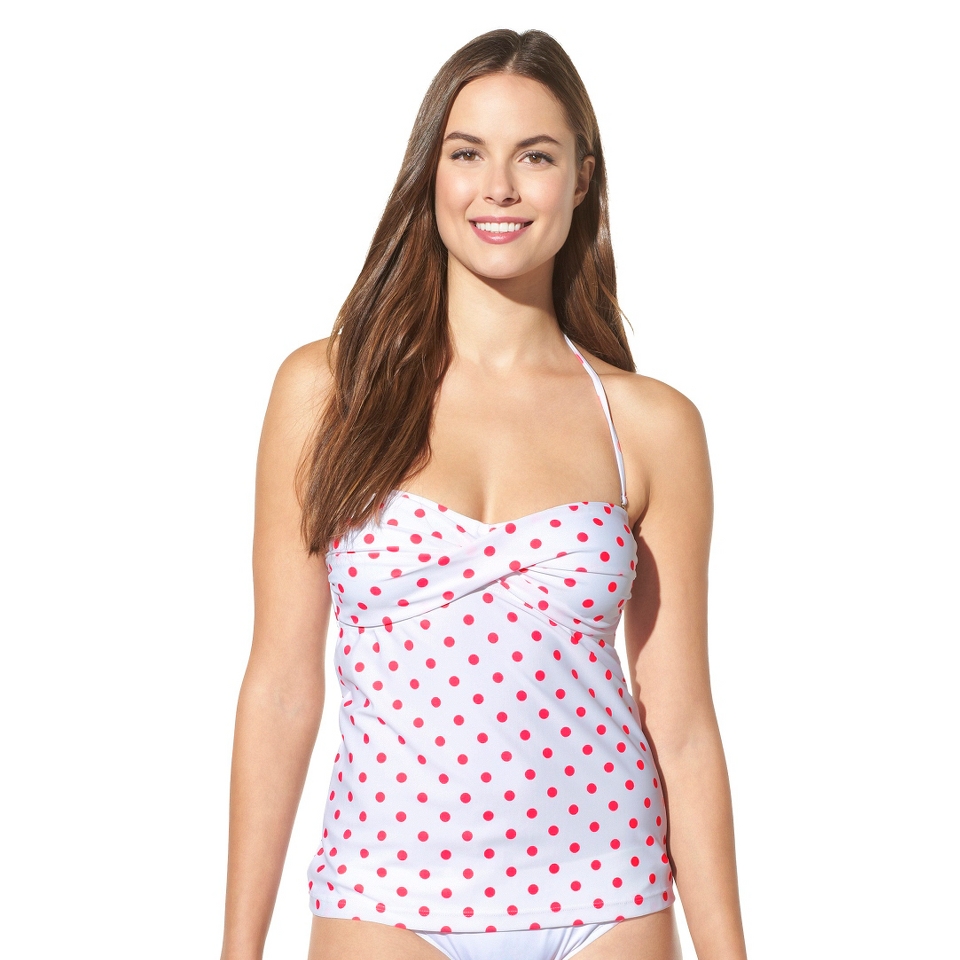 Mossimo Womens Mix and Match Polka Dot Tankini Swim Top  Smacking Coral S