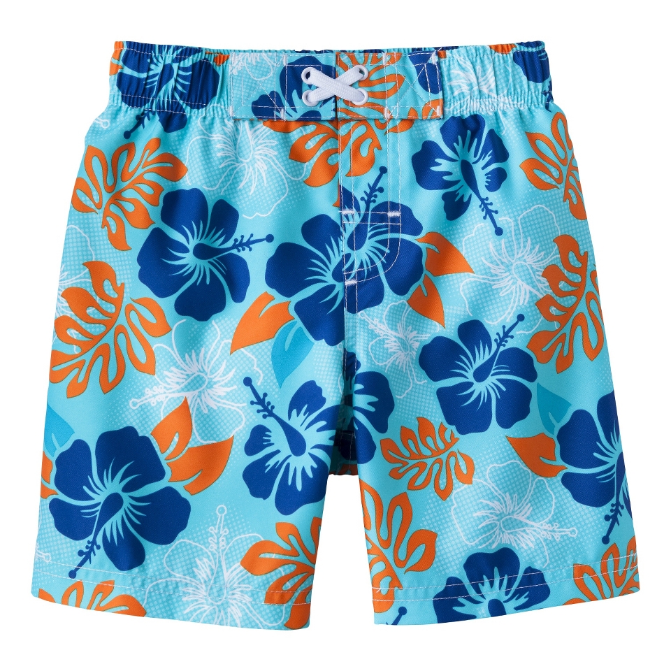 Circo Infant Toddler Boys Floral Swim Trunk   Blue 3T