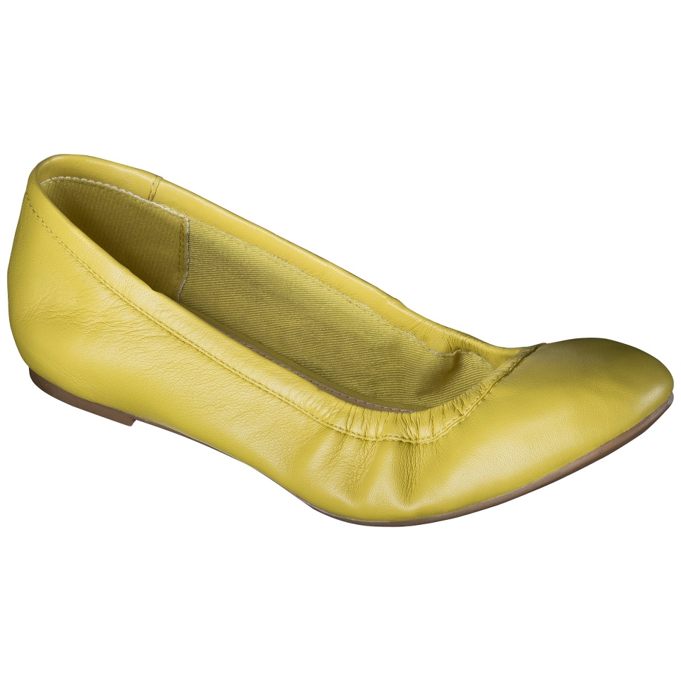 Womens Merona Emma Genuine Leather Flat   Lemon Yellow 8.5