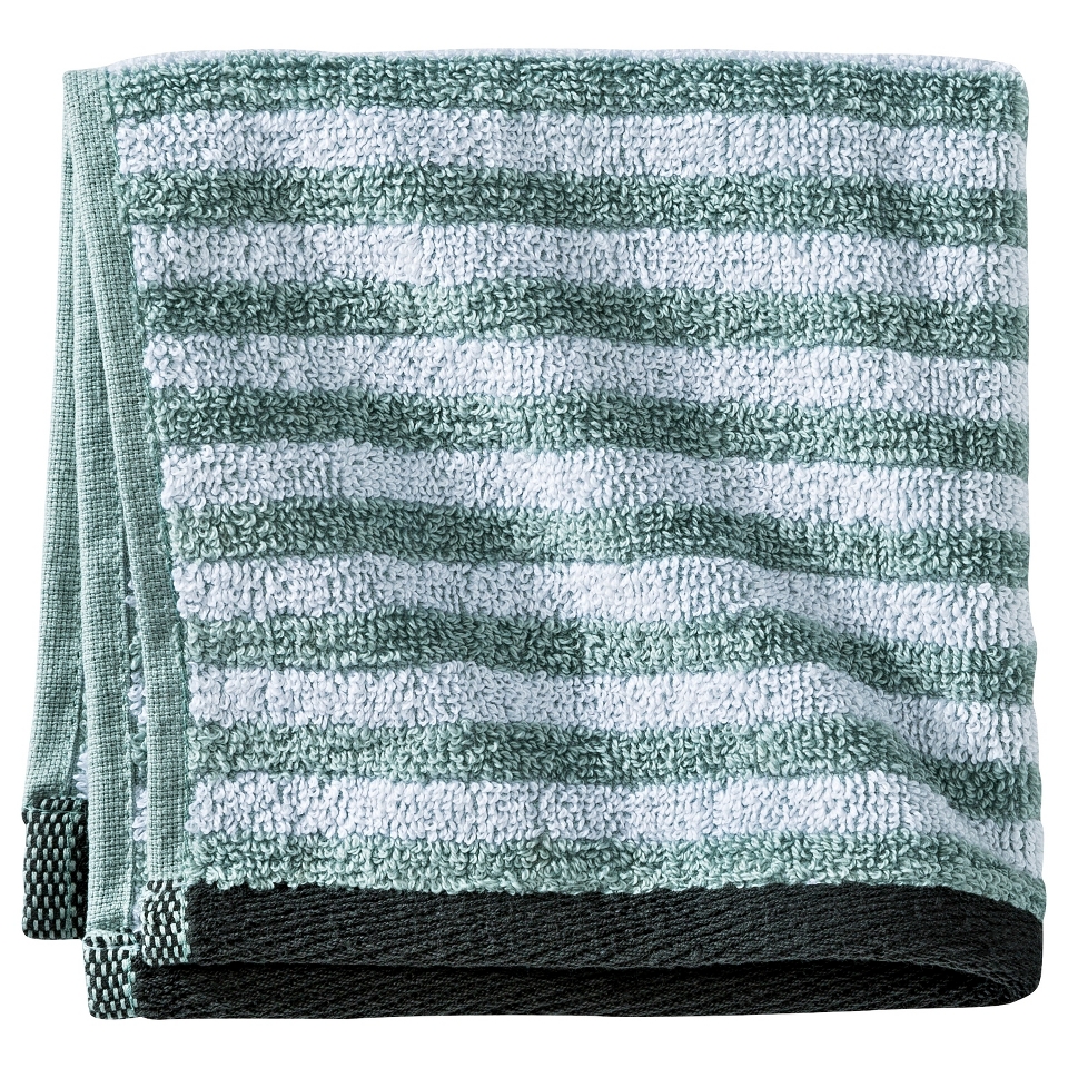 Nate Berkus Pinstripe Washcloth   Gray Aqua