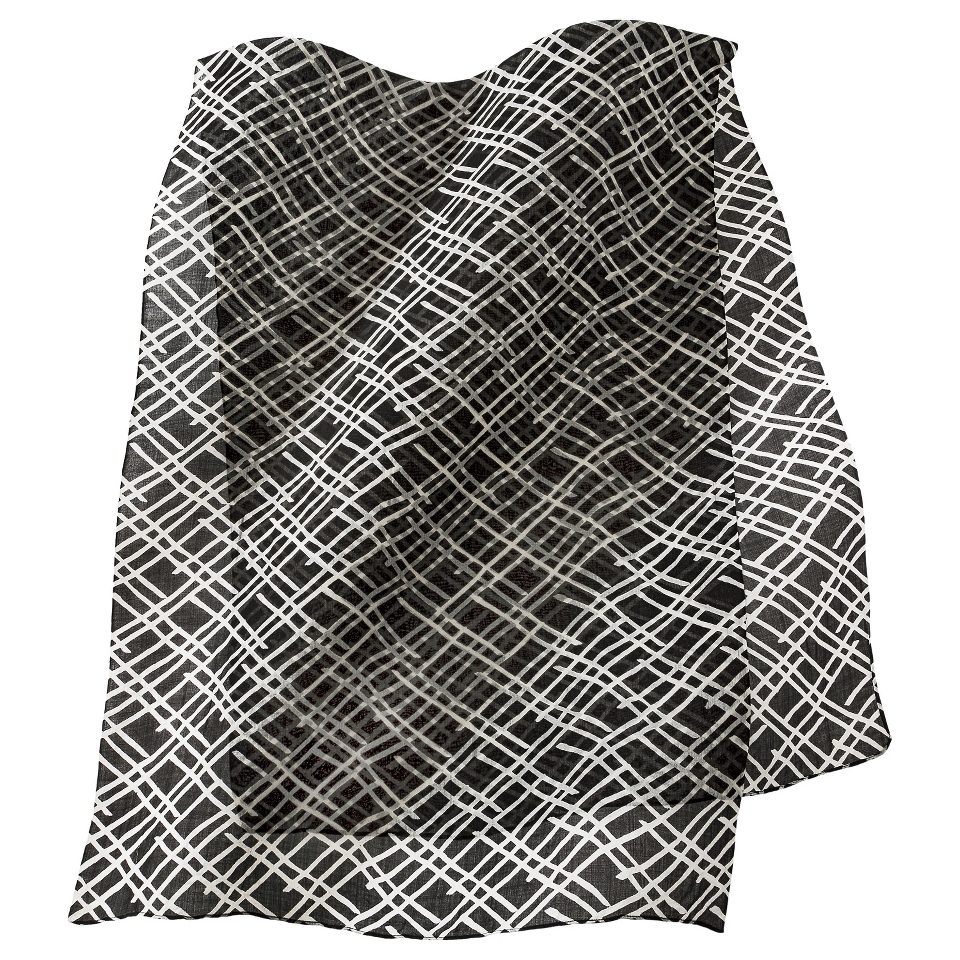 Merona Geometric Print Scarf   Black