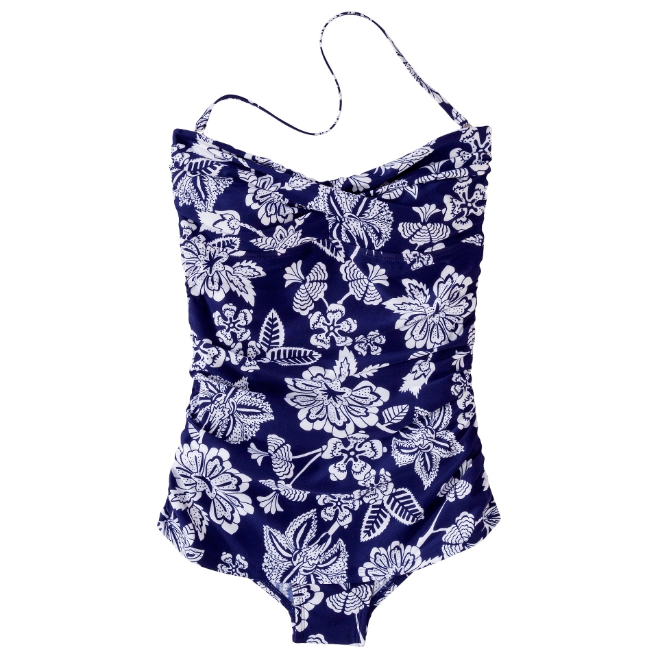 Clean Water Womens 1 Piece Floral Swimsuit  Blue S