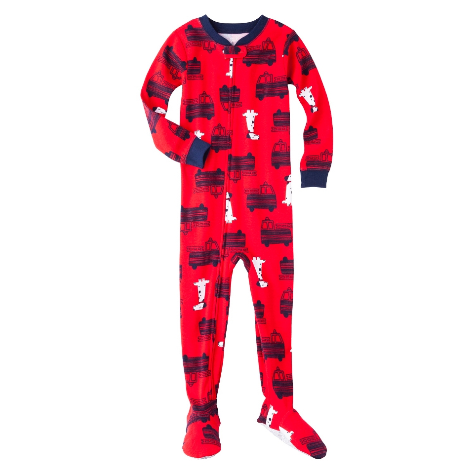Just One You by Carters Infant Toddler Boys Fire Truck Footed Sleeper Set  