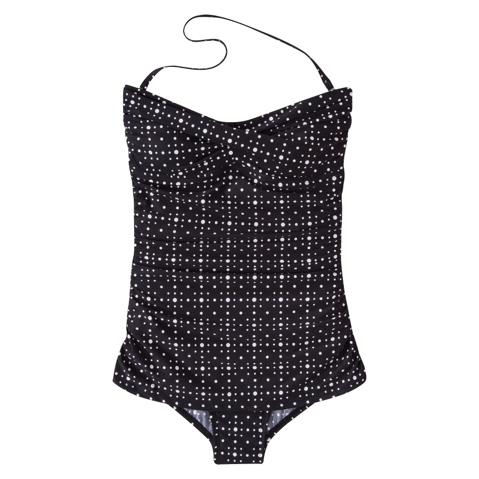 Clean Water Womens Polka Dot Swim Dress  Black S