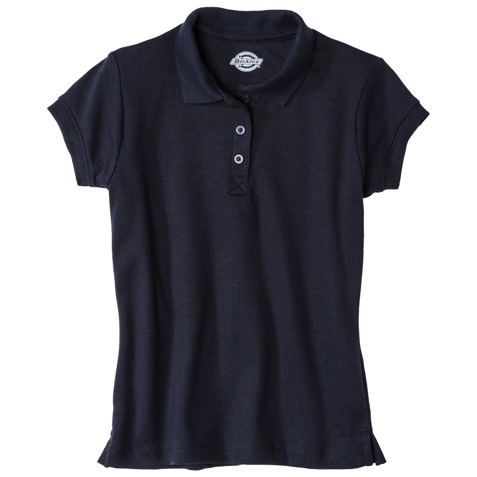 Dickies Girls School Uniform Short Sleeve Interlock Polo   Navy 14/16