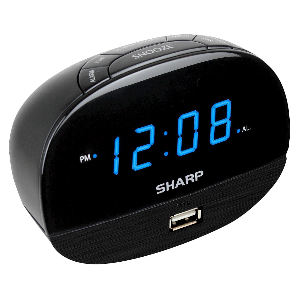 Sharp Alarm Clock with USB Charge Port