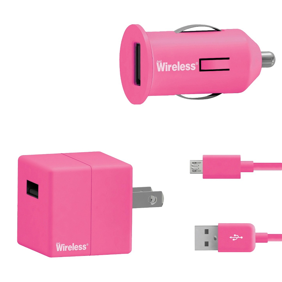 Just Wireless Car Mobile Charger for Smartphones   Pink (24005)