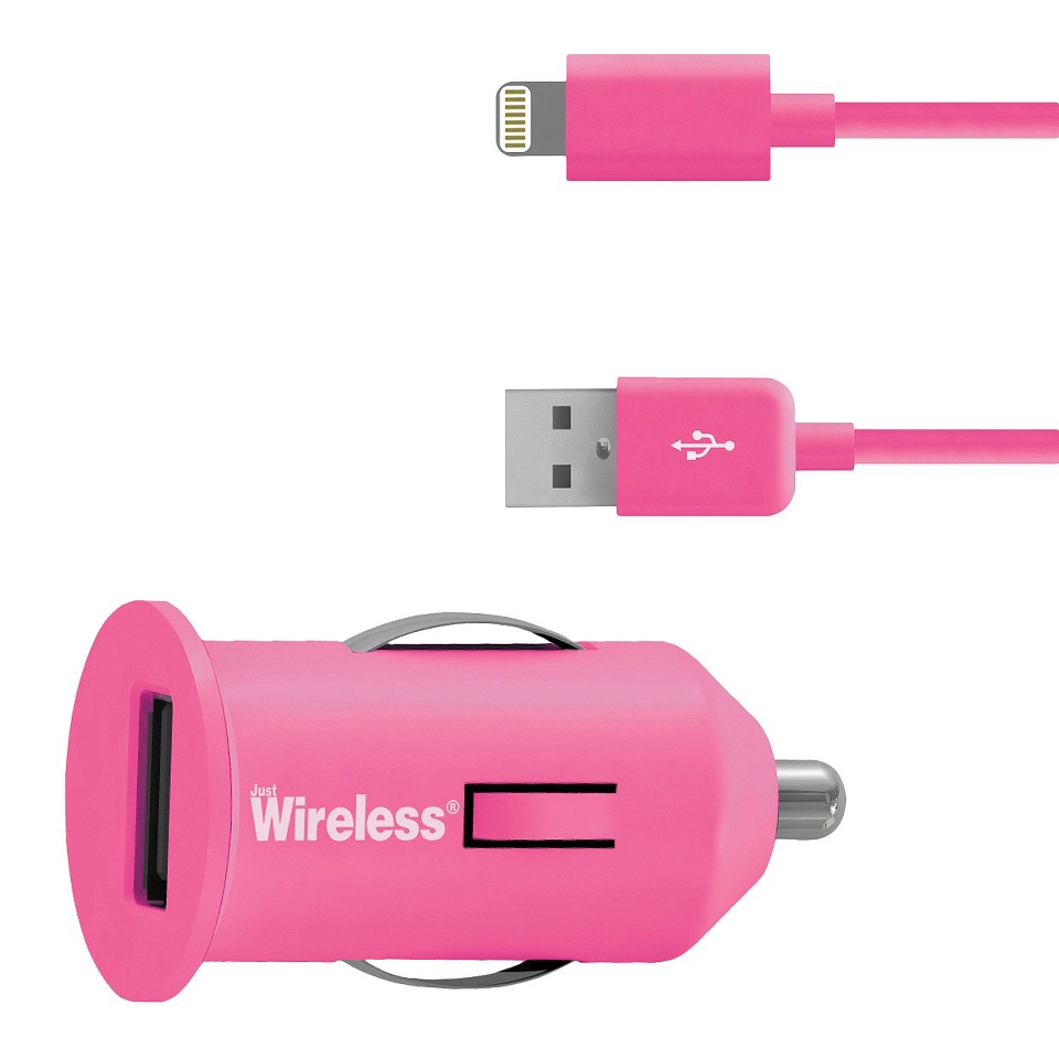 Just Wireless Car Mobile Charger for iPhone 5/5S   Pink (03465)