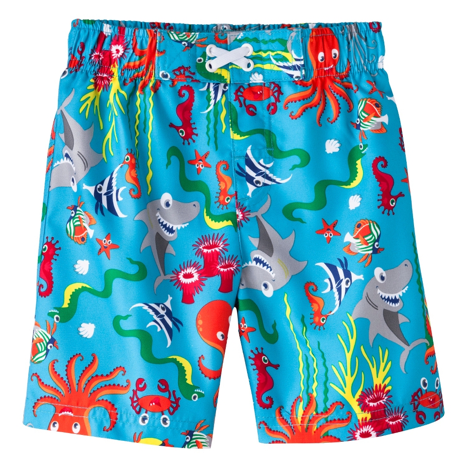 Circo Infant Toddler Boys Aqua Fest Swim Trunk   Blue 5T