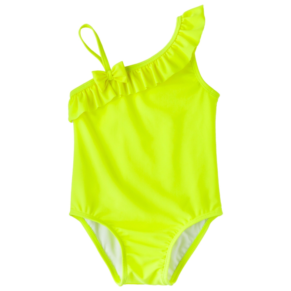 Circo Infant Toddler Girls Ruffle 1 Piece Swimsuit   Yellow 12 M