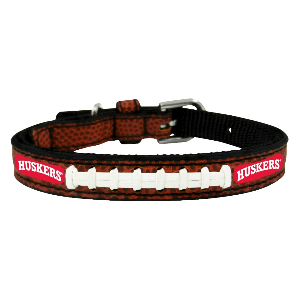 Nebraska Cornhuskers Classic Leather Toy Football Collar