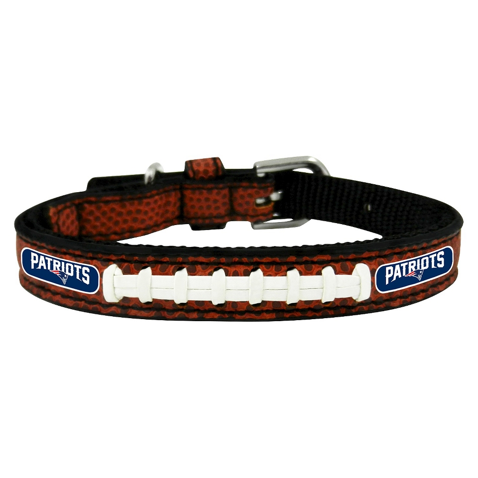 New England Patriots Classic Leather Toy Football Collar