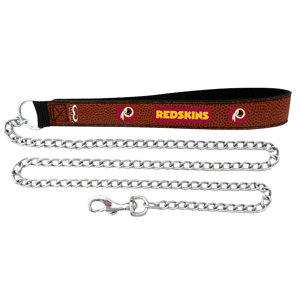 Washington Redskins Football Leather 2.5mm Chain Leash   M