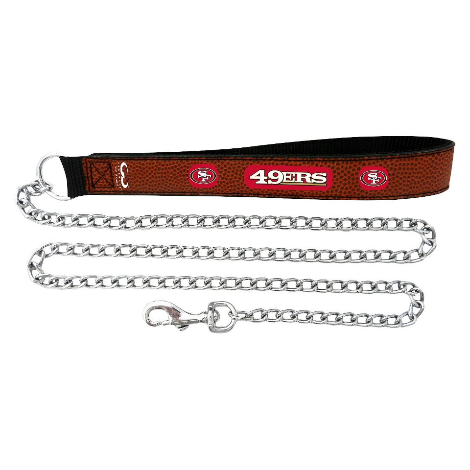 San Francisco 49ers Football Leather 3.5mm Chain Leash   L