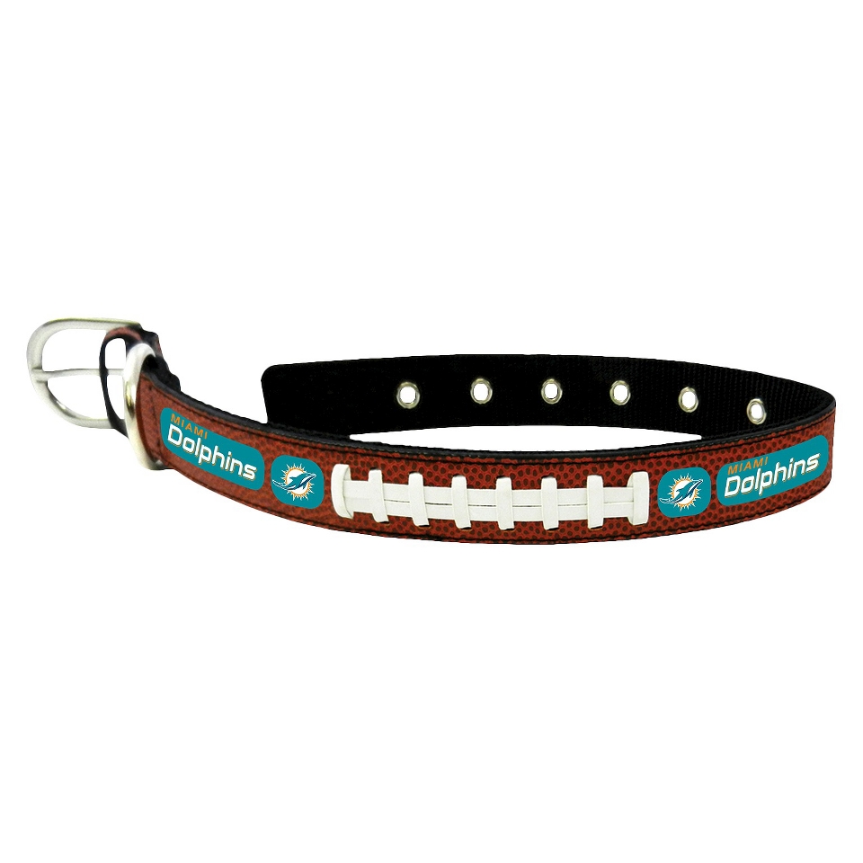 Miami Dolphins Classic Leather Medium Football Collar